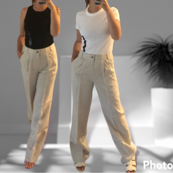 PALMA STRAIGHT-LEG LINEN PANT - Picture 2 of 14